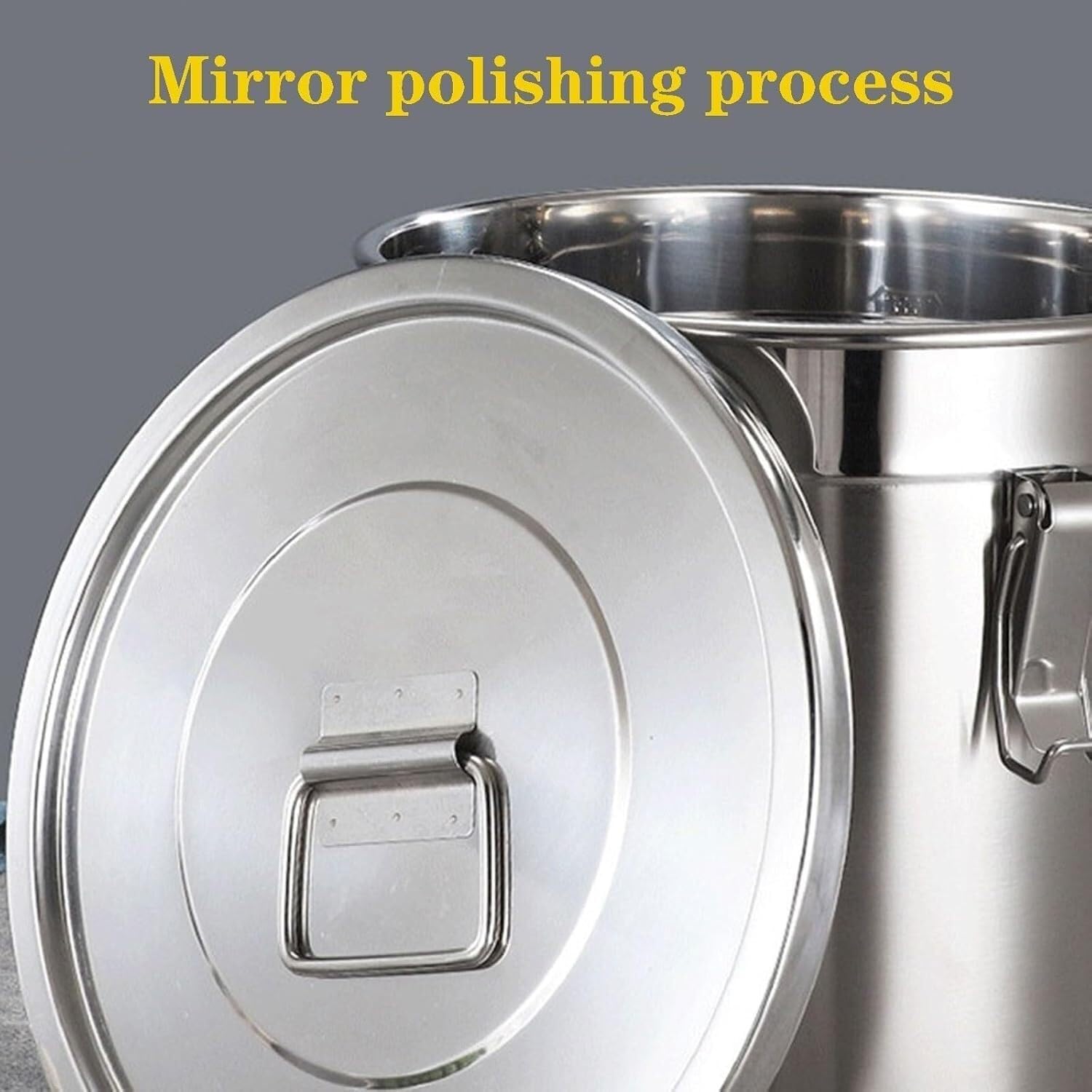 Contenitore ermetico Inox con Coperchio per Farina di Riso e Latte | Acciaio alimentare 304, guarnizione ermetica in silicone, barattolo da cucina impilabile e facile da pulire