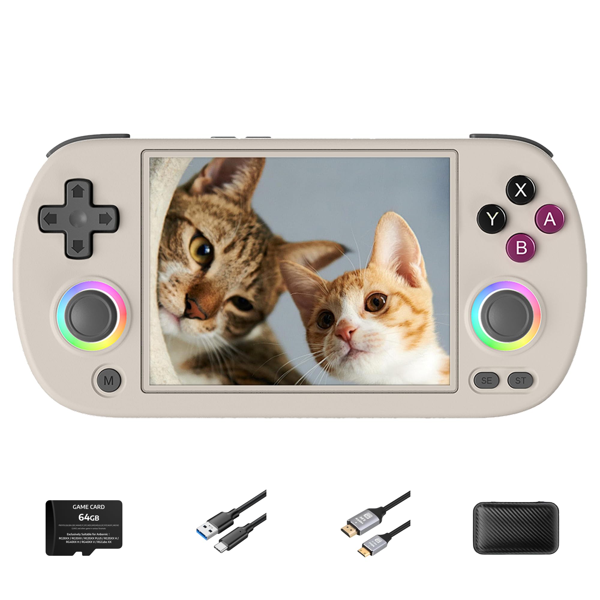 RG40XX H Handheld Game Console 35 Emulators 18K Preloaded Games WiFi & Bluetooth Retro Gaming Console Kids Video Game Console Plug & Play Machine Gifts for Boys & Men (Grey-64GB)