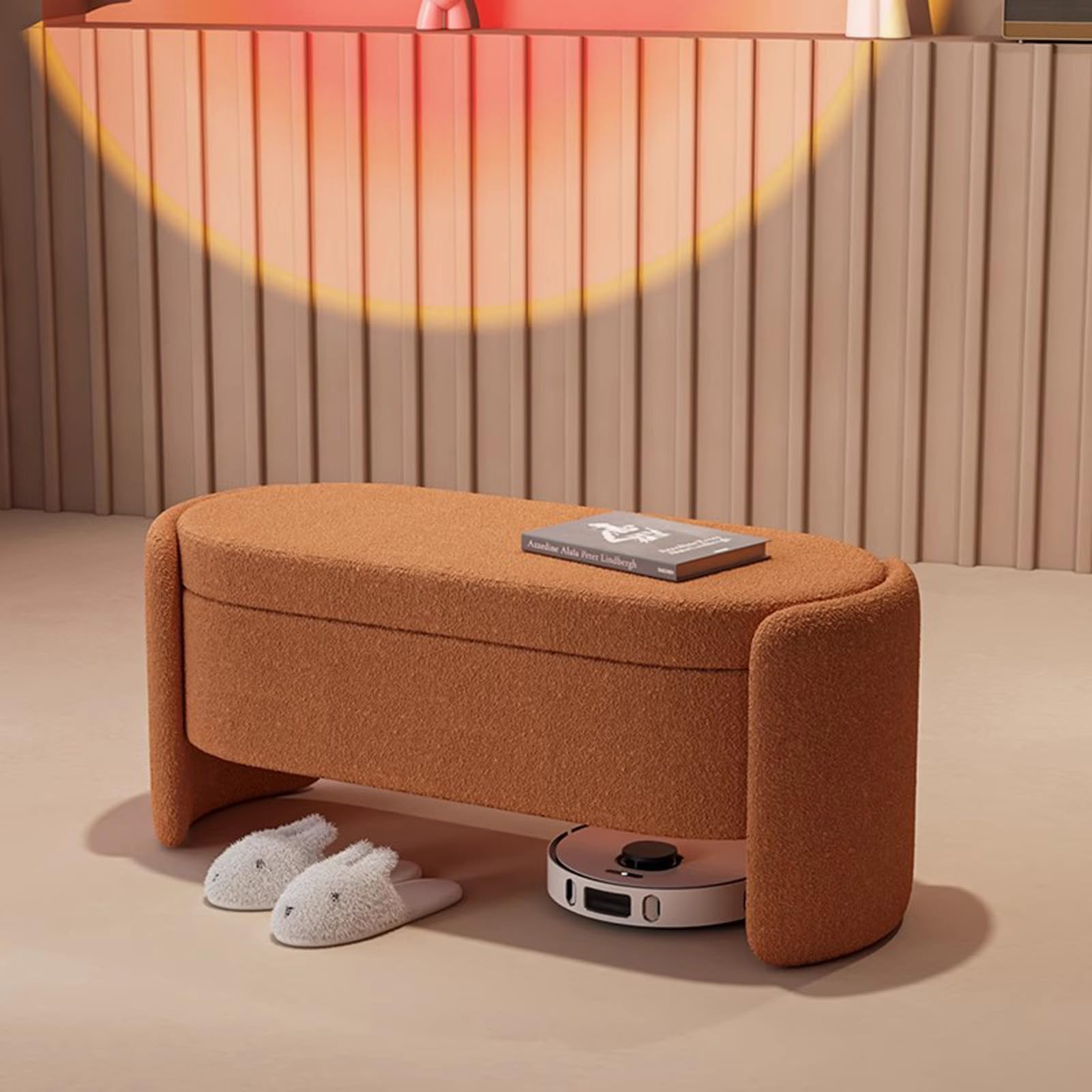 Banc bout de lit velours pour créer un coin lecture cosy dans votre chambre à coucher