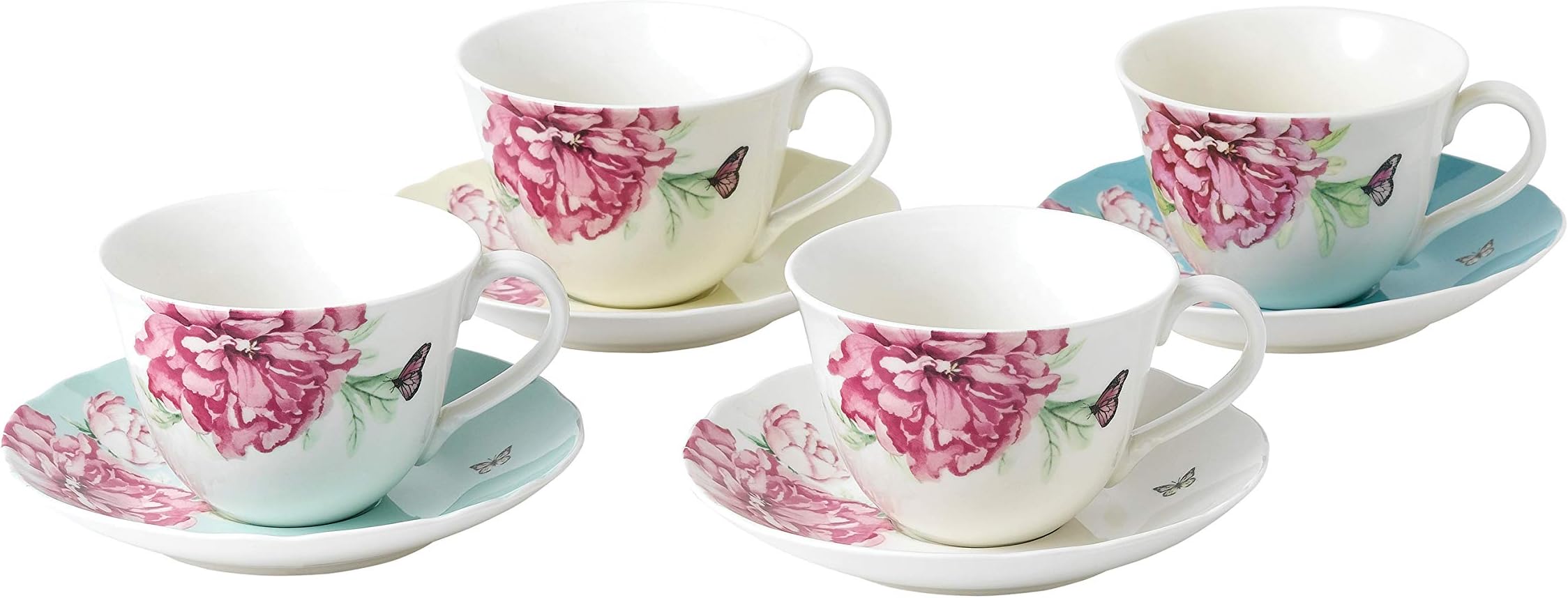 Miranda Kerr for Royal Albert Porcelain Everyday Friendship Teacup & Saucer Set of 4