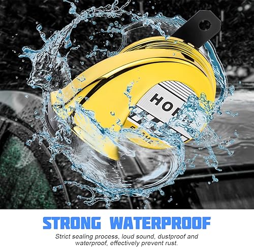 Miniatura 4 de Bocina de aire de caracol de 115 dB 510 Hz, bocina electrónica de tono alto resistente al agua de 12 V, altavoz de voz de sirena de un solo sonido,