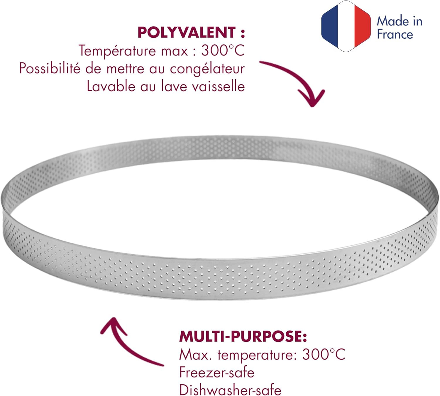 Gobel 862126 Perforated Pie Ring, 18/17 Stainless Steel