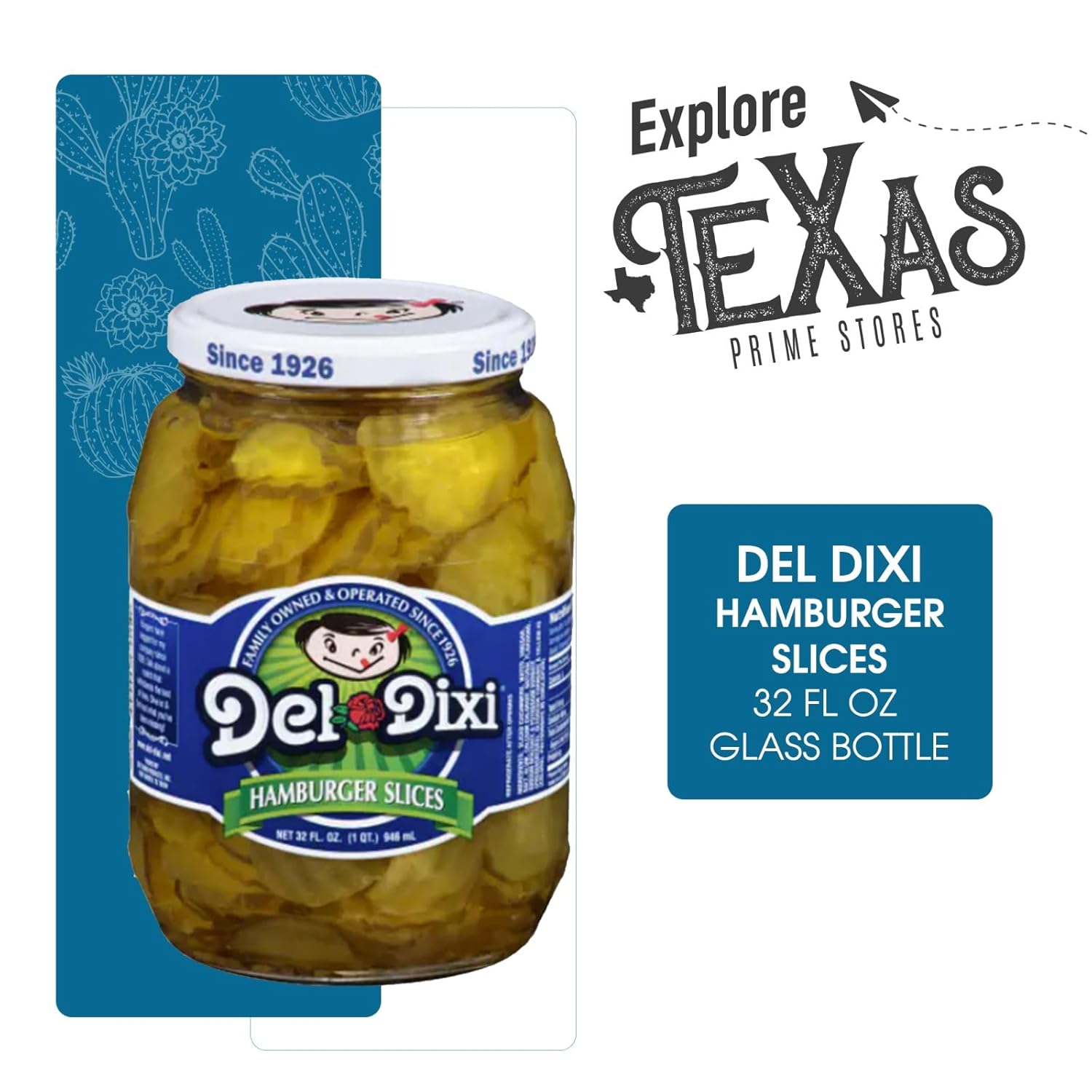 Del-Dixi - Lavinia Essentials Bundle: 4- Pack of Hamburger Slices 32 oz Glass Jar + 1 Utility Prop.