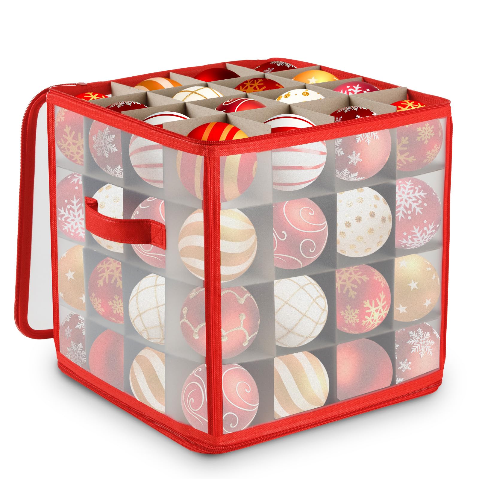 Porta Palline di Natale, Contenitore Addobbi Natalizi, Scatola Portapalline Natale, Organizer per Decorazioni dell'Albero, Scatola Rigida per Elementi Decorativi