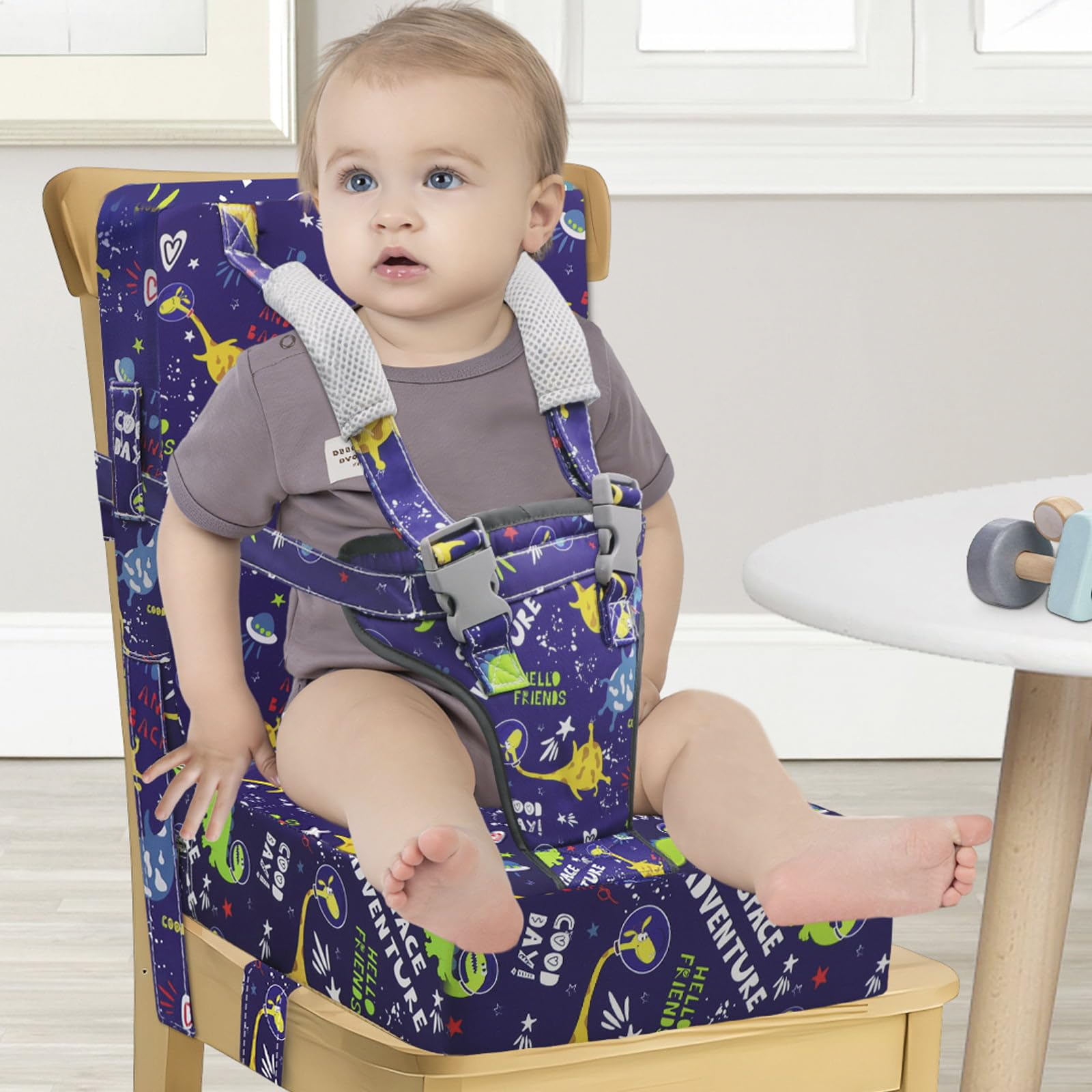 Seggiolone Da Tavolo Per Bambini - Cintura Di Sicurezza Regolabile, Schienale Alto E Base Antiscivolo - Foto 2