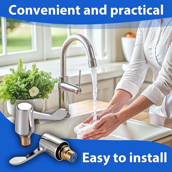 Solid Brass Ceramic Tap Cartridge 1/4 Turn 20 Spline, 2PCS Ceramic Tap Cartridge Valve Disc Replacement, Universal Replacement for Kitchen, Shower Mixer Taps Bathroom, Washers & Seals