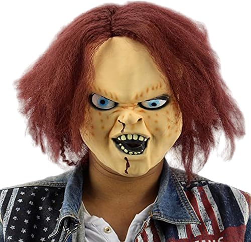 Miniatura 2 de Máscara aterradora de Halloween, máscara espeluznante de Halloween para niños, máscaras de látex de terror para adultos, figuras de acción de