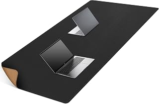 MAIDERN 63”x 31.5” Cork & Leather Desk Mat XXL, Large Desk Pad (Black)