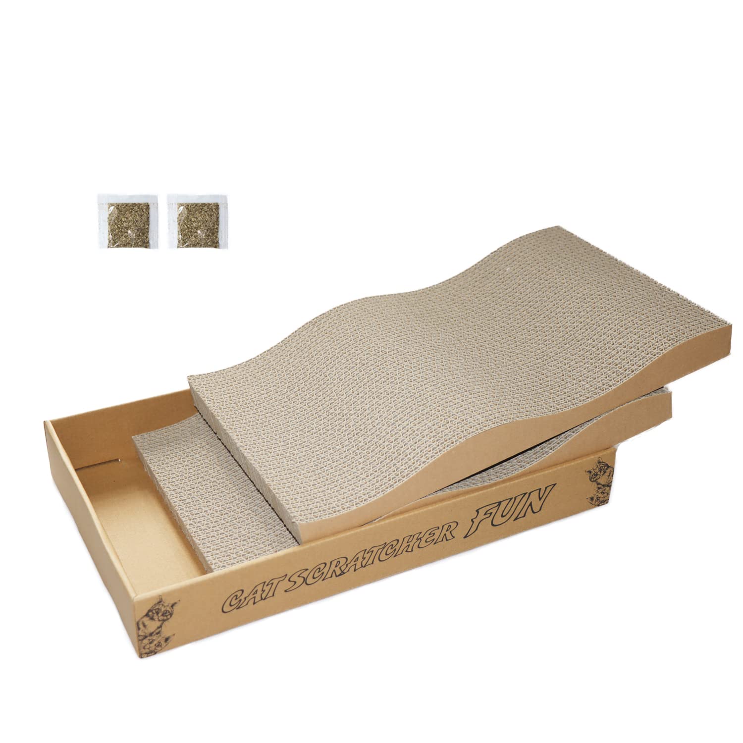 RUBMEOW Cat Scratcher Pad 2-Pack