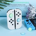 DLseego Poignées de poignées de passage d'animaux pour commutateur OLED/Switch/Sélecteur Lite Bouchons de bouton Joy Con pour ours mignons de joystick Couverture silicone douce analogique - Bleu et vert
