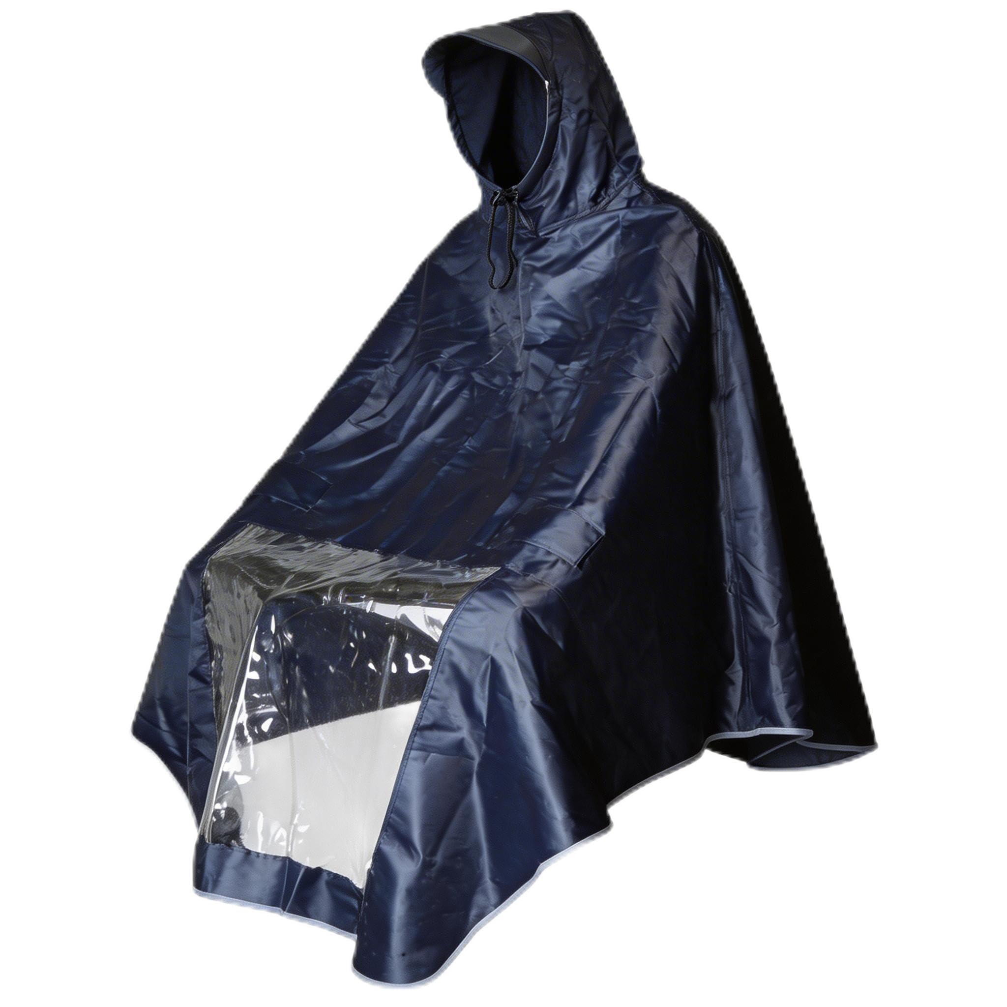 Regenponcho Fahrrad Damen & Herren Regenschutz Wasserdichter Regencape mit Kapuze & Sichtfenster Regen Cape Coat Regenjacke Regenponcho mit 360° Reflektorstreifen für Nachtfahrten Outdoor