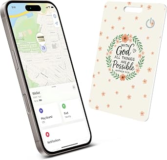 Wallet Tracker Card, Ultra-Slim Smart Card Wallet Tracker iOS Only, Rechargeable Bluetooth Tracking Card, IP68 Waterproof, Key Finder for Keys, Luggage, Purse, Laptop, and More