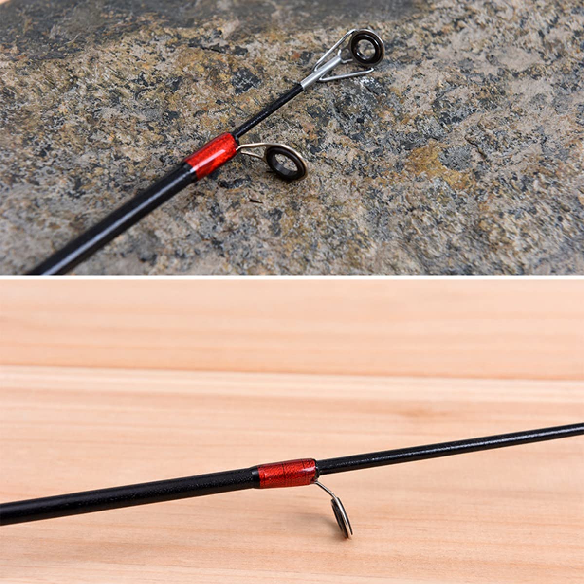 CañA de Pescar de Invierno en Hielo con Carrete Combo Set Pesca en Hielo Mini Alimentador 2 Secciones TelescóPica CañA de Pescar Rueda Kit