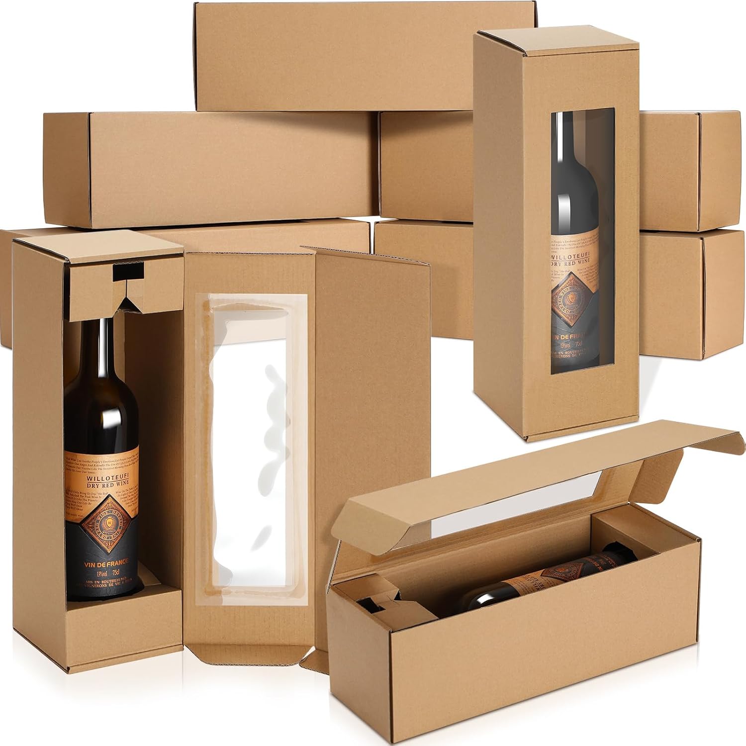SiliFine 24 Pack Wine Gift Box, Wine Shipping Boxes with