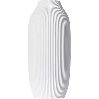 Stella Decorative Vase XL 38 cm Floor Vase White Decorative Vase Pampas Grass Dried Flowers