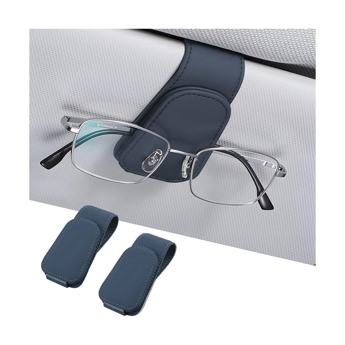 AICEL 2PCS Sunglasses Holders for Car Sun Visor, Magnetic Clip, Blue