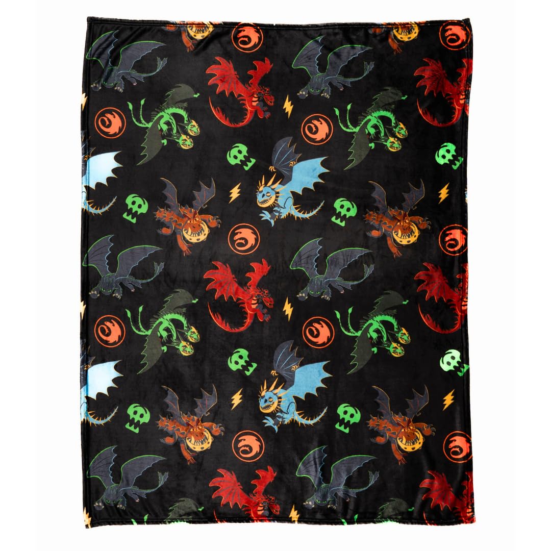 Parure lit Dragon Krokmou peluche douce, cadeau enfant idéal