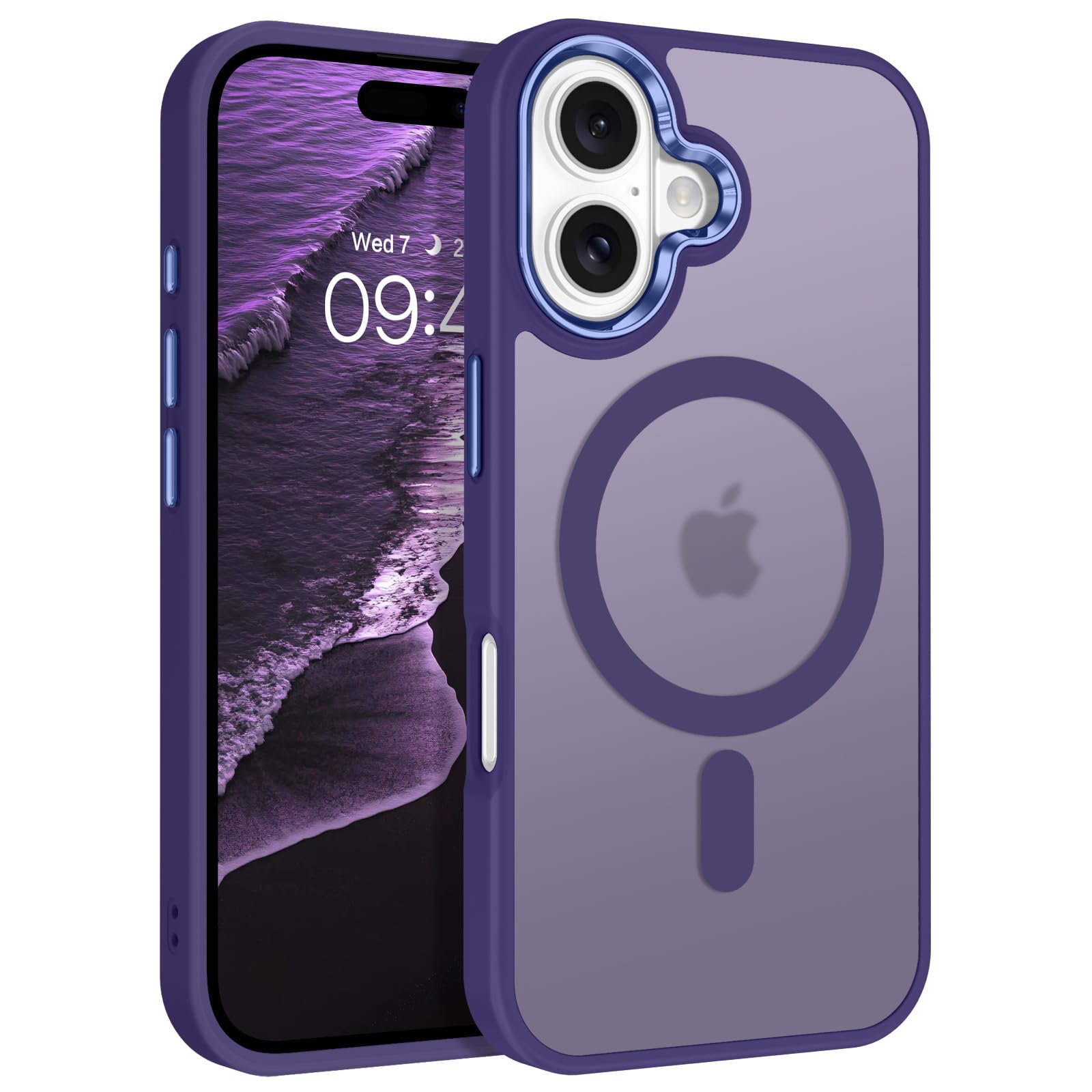 BENTOBEN Compatible with iPhone 16 Case, Magnetic iPhone 16 Case [Compatible with Magsafe] Translucent Matte Phone Case iPhone 16 Slim Fit Shockproof Women Men Protective Cover, Deep Purple
