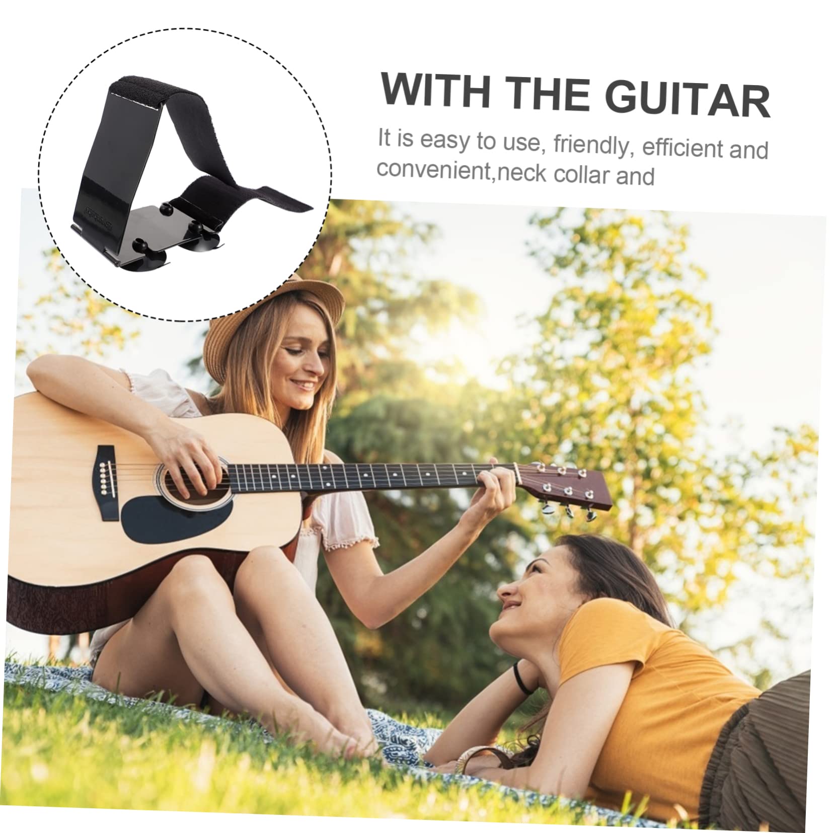 Poggiapiedi per Chitarra Regolabile in Acciaio Inox Nero | Design Ergonomico, Portatile e Leggero, Accessorio Musicale per Pratica e Studio, Set da 1 Pezzo