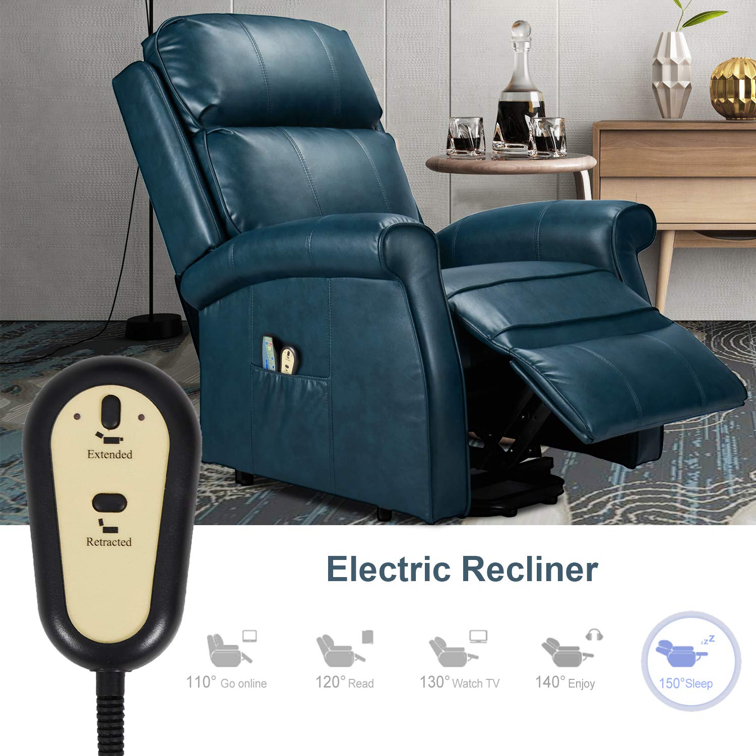 Esright Electric Power Lift Recliner Chair, Faux Leather Electric