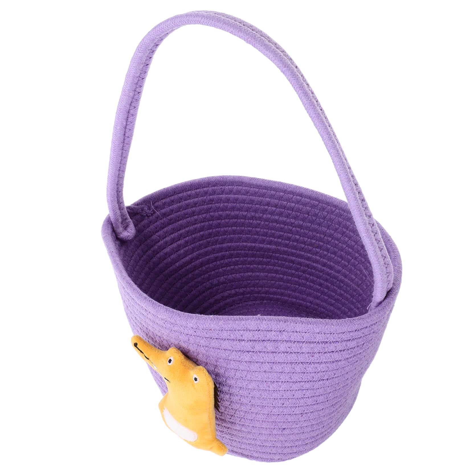 2 ręcznie tkane torby na kwiaty z uchwytem, kosz na zabawki, organizer, kosz baby shower, zakupy warzywa, li bawełnia, fioletowy