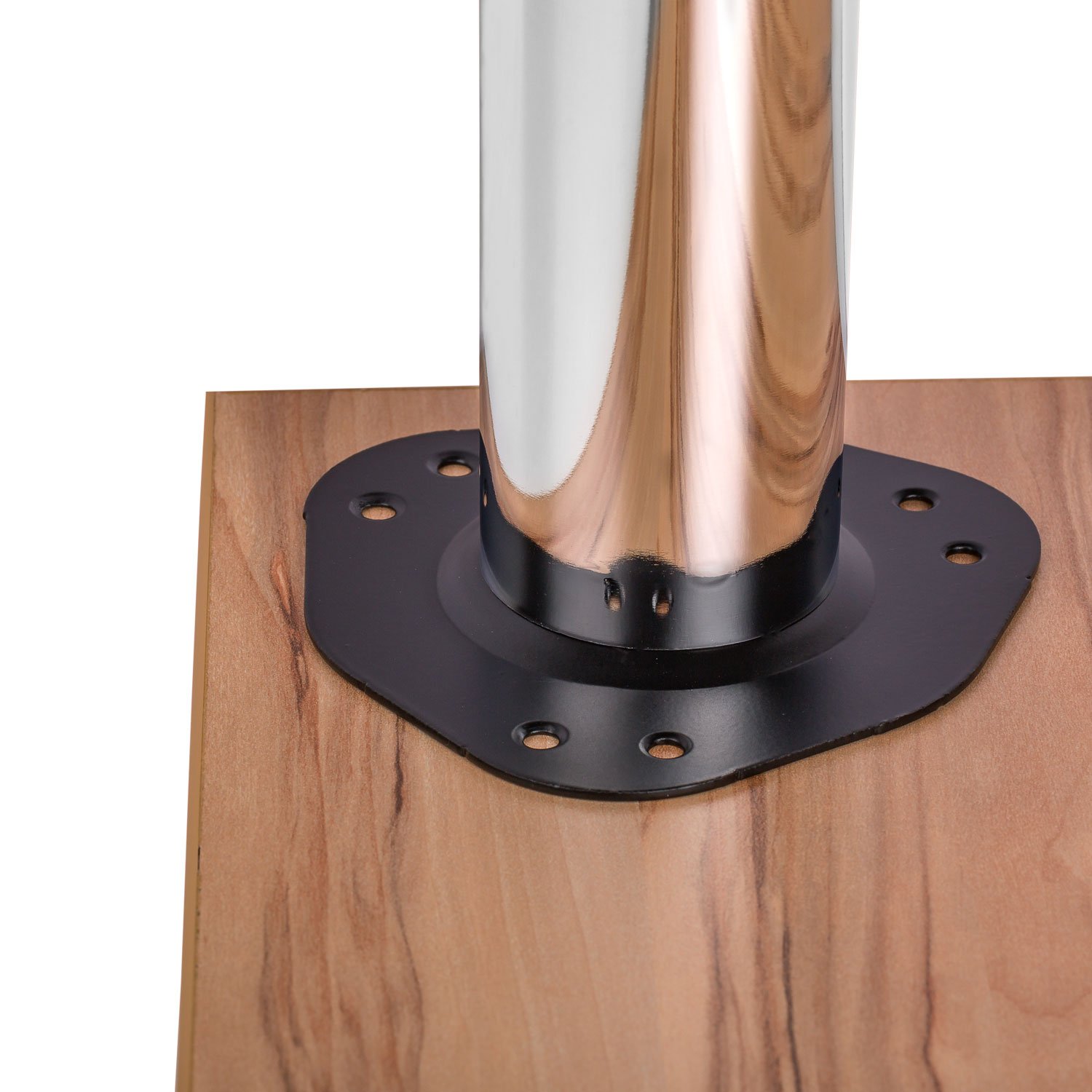 Gedotec Tischbeine Chrom poliert Schreibtisch-Möbelfüße höhen-verstellbar Tischfüße Metall | Höhe 710 mm | Stützfüße für Küchen-Arbeitsplatte | 4 Stück - Verstellfüße inkl. Befestigungsmaterial