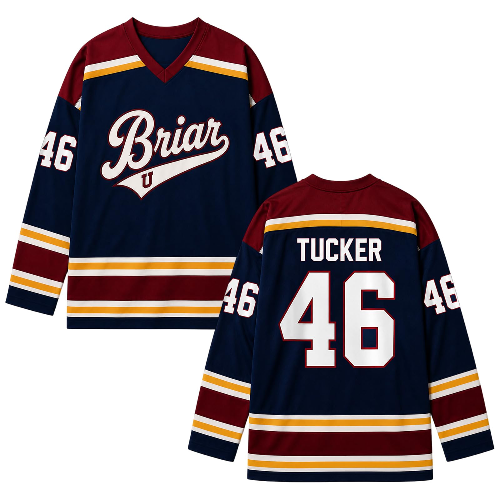 Off-Campus Merch Jersey V-Neck Sports T-Shirt for Men and Women, Ice Hockey Fan Shirt Graham 44 / Logan 22 / Tucker 46 / Di Laurentis 66, Briar-u Merch Shirt, M — image 1