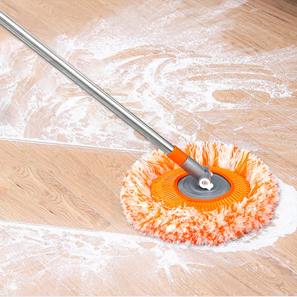 Trapeador de limpieza ajustable giratorio de 360°, mopa de limpieza de pared extensible con mango largo, fregona giratoria multifuncional para el hogar, para pared, techo, ventana, piso (gris, 50-95