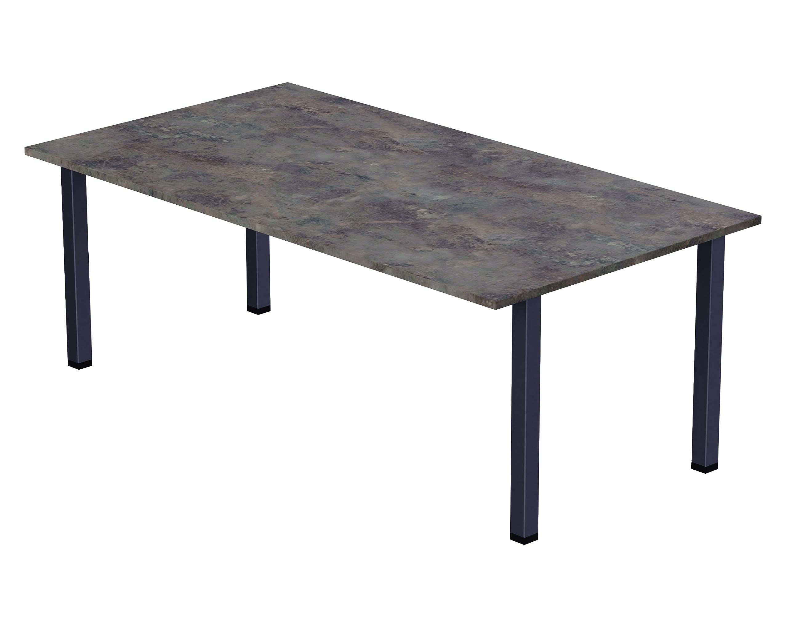 Mahmayi Modern Wooden Dining Table 6-Seater U Leg for Kitchen, Dining Room, Living Room - Anthracite Metal Rocks, DTABLE-ULEG-140-AMR