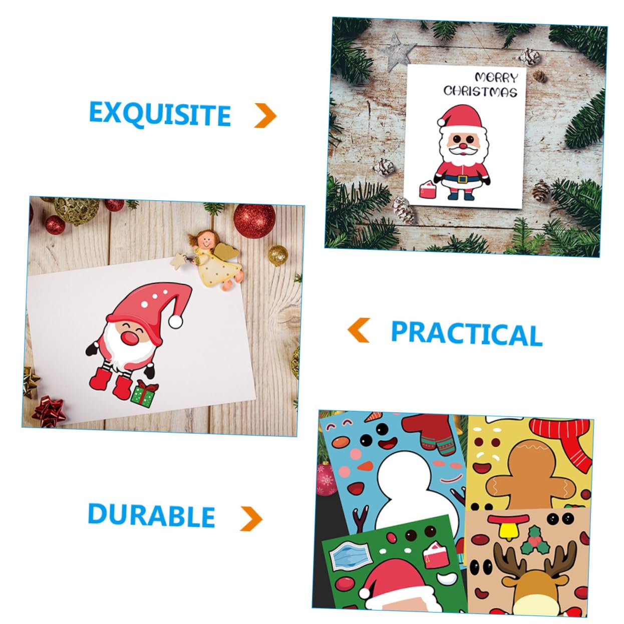 Amazon | Hohopeti 子供用diyクリスマスパズルステッカー24シート 紙製 