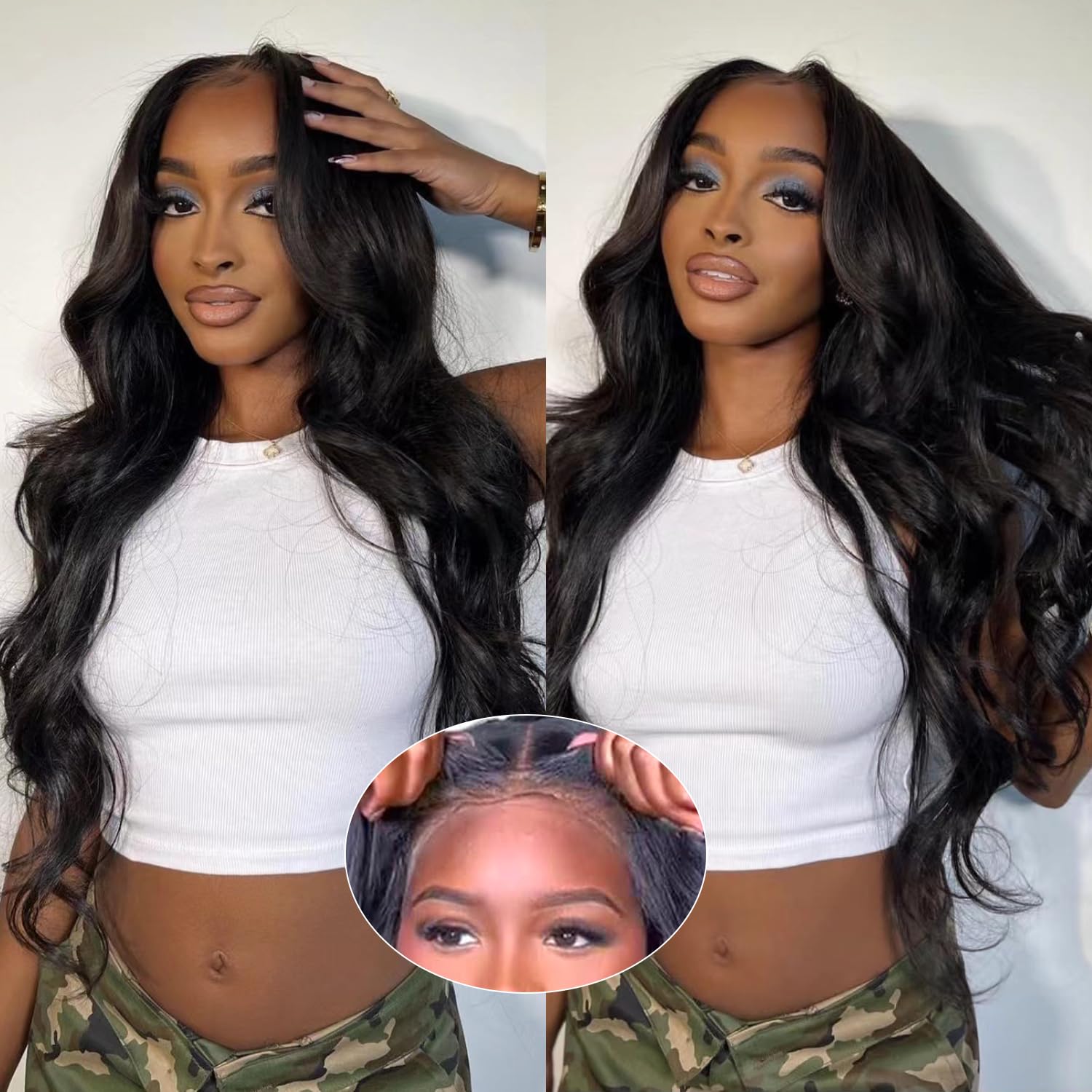 Glueless Human Hair Wig 180% Density Body Wave Pre-Cut Lace 8x5 Easy Wear for 8x5 Wear and Go Glueless Wig for Beginner HD Lace Closure  main image 3