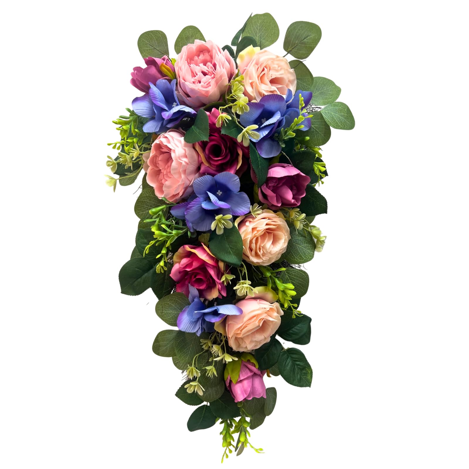 Couronne de printemps en goutte d'eau 61 cm avec 20 LED et minuteur à piles