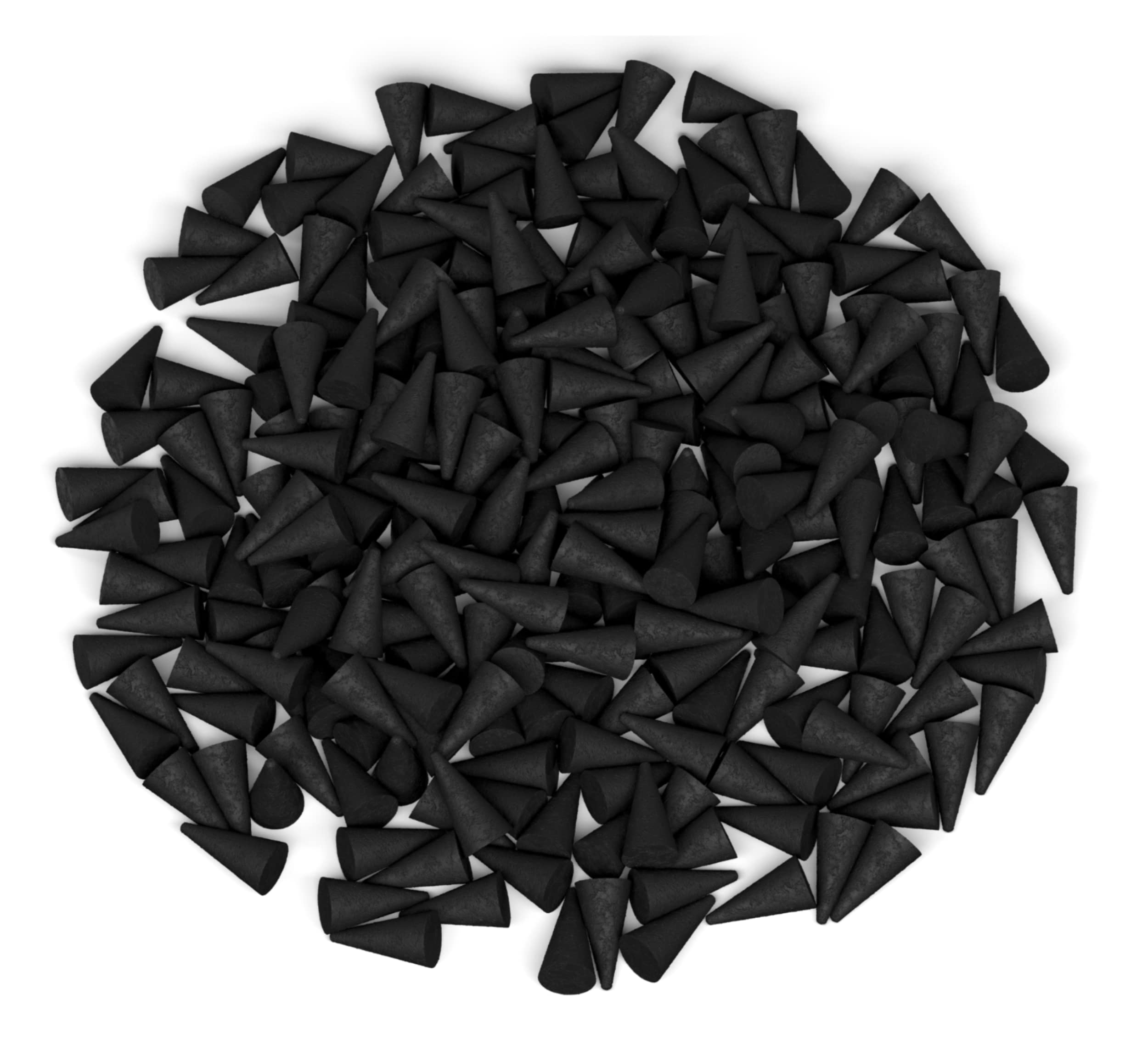 100 Unscented Charcoal Incense Cones 1" TOPFLOW - 100% Natural Blanks - Great for DIY Aromatherapy Incense Making, Burner and Holder