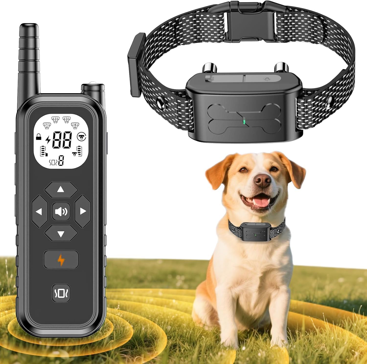 wireless dog fence, electric fence for dogs,training collar with remote control 3800ft range, portable dog perimeter collar with 3 training mode flash light & waterproof for 1 dog