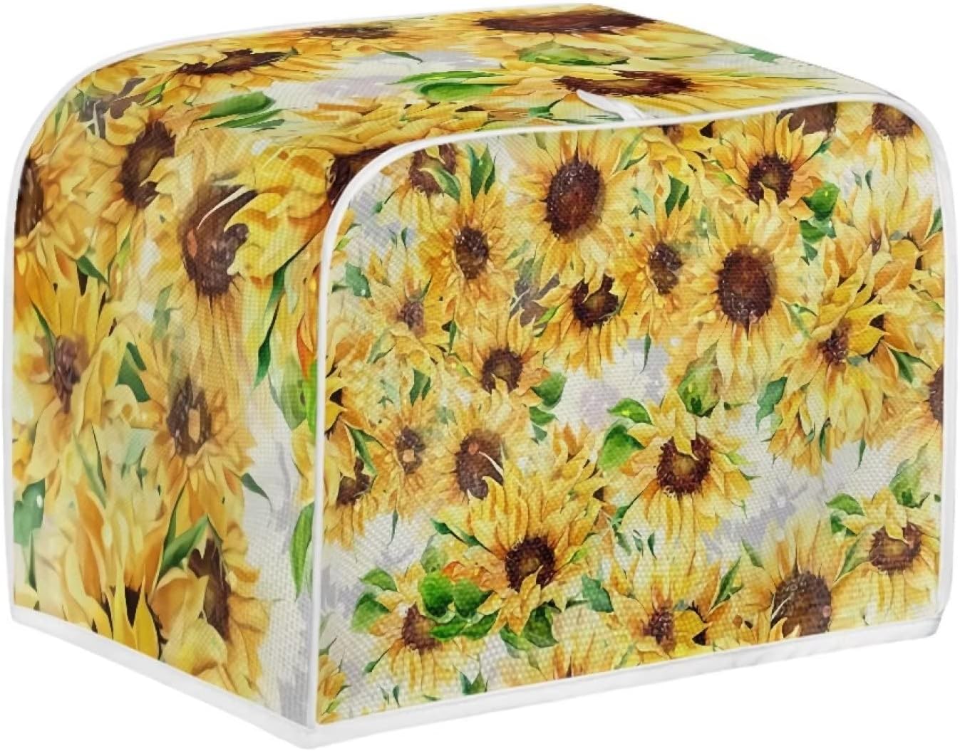 FOR U DESIGNS Toaster Dust Cover 4 Slice,Yellow Sunflowers