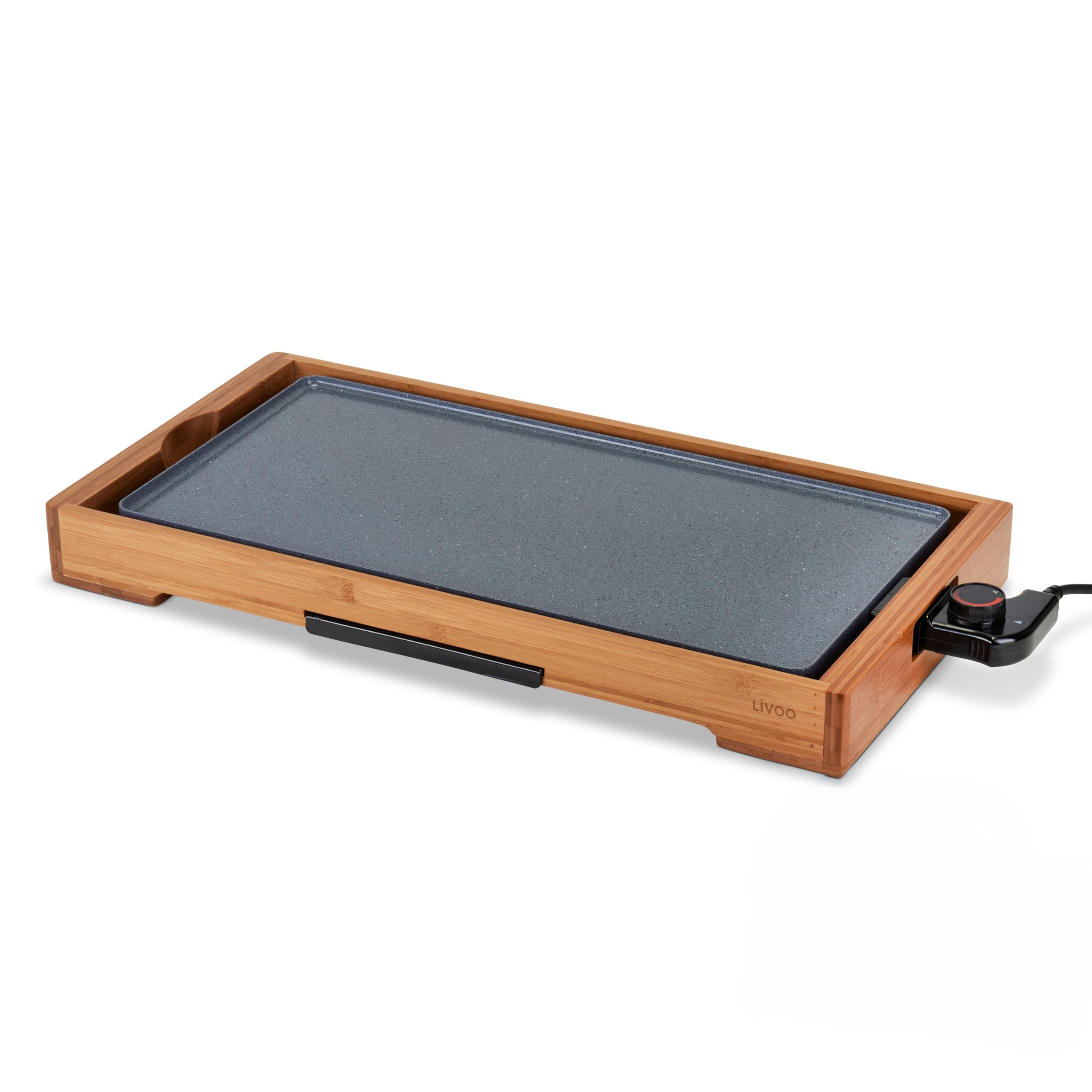 Plancha bambou revetement céramique - LIVOO - DOC322 - 2200W - Plaque amovible en fonte d'aluminium - Thermostat ajustable