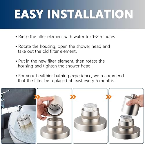 Miniatura 6 de Filtro de ducha para JOLIE Cartucho de repuesto de filtro de cabezal de ducha - KDF - Transparente - Paquete de 2