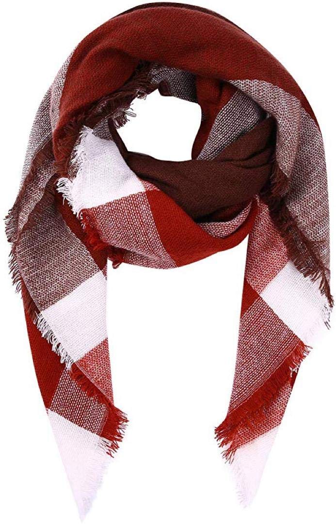 BoolavardPlaid Cashmere Feel Classic Soft Luxurious Winter Scarf For Men Women