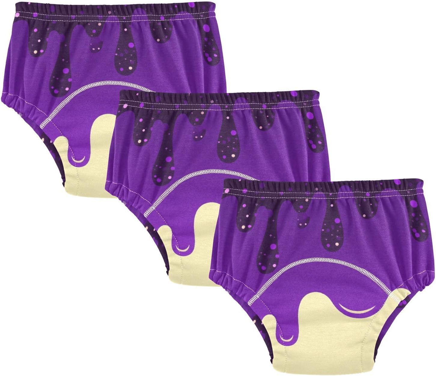 Baby Underwear Potty Training Pants Reusable Nighttime Training Pants Potty Training Underwear Briefs for Toddler Boys 3T Graffiti Art Purple Beige