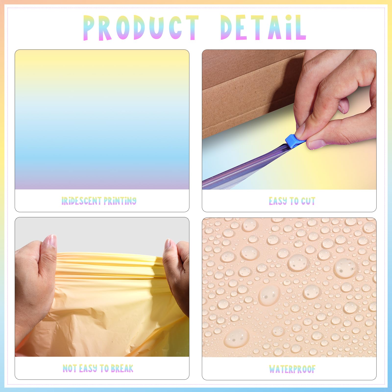 Durabel Rotolo Tovaglia In Plastica Arcobaleno 137x90m Con 6 Clip In Acciaio - Copertura Per Tavoli Feste, Picnic, Banchetti - Taglia Personalizzabile - 2