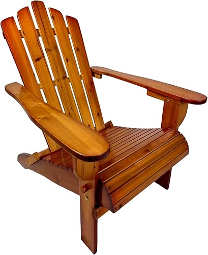 Miniatura 2 de Foldable Oak Wood Adirondack Chair - Indoor and Outdoor Patio Furniture - Classic Home Decor for Garden, Deck, and Backyard Seating