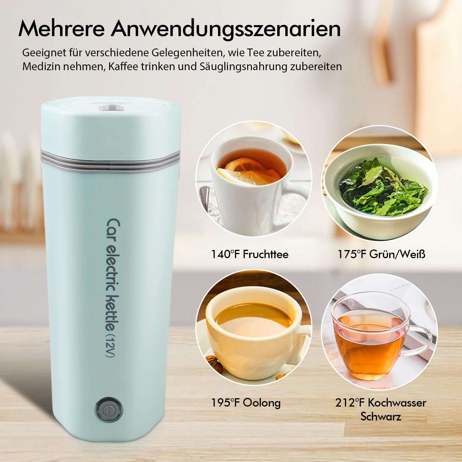 450 ml elektrische auto beker reizen verwarming mok 12 V auto verwarmde beker elektrische geïsoleerde stekker koffie thee melk kookketel mok met afsluitdop