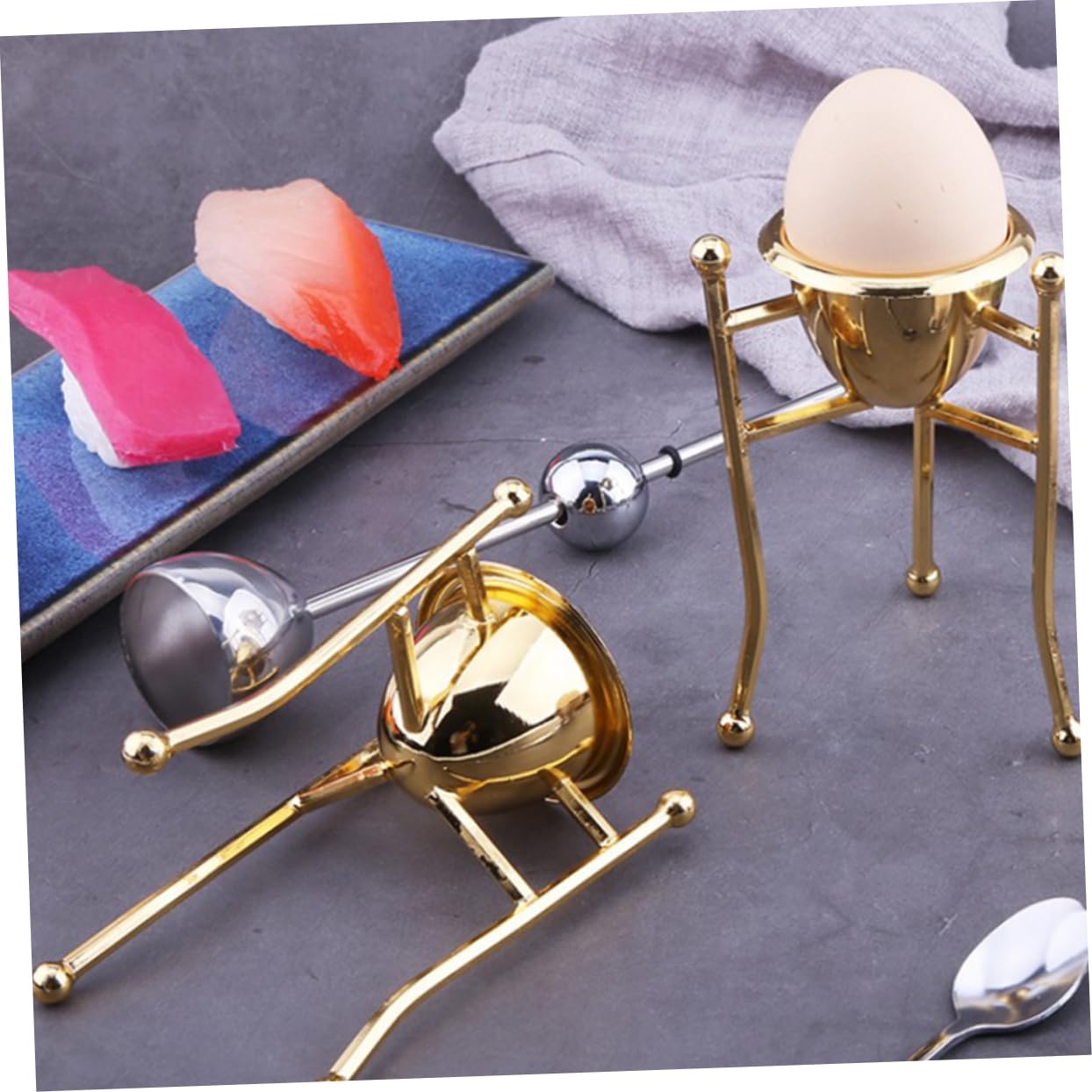 Amosfun 3 Pièces casier à Oeufs cartons d'oeufs réutilisables coquetier Tasse accesoire Cuisine Support Tableau coquetier œufs créatif Support à s de Cuisine cuivre
