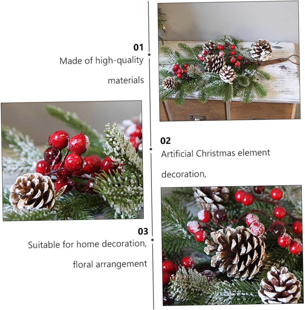 PRETYZOOM 2pcs Christmas Pine Cone Rattan Door Hanging Decor Festive Wall Ornament for Holiday Decor Artificial Greenery Rustic Touch for Use