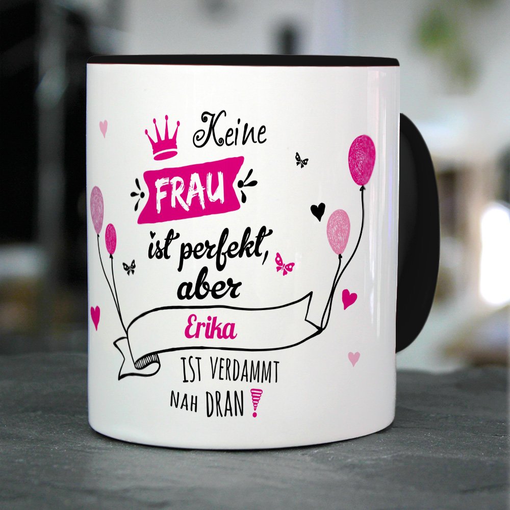 Personalisiertetasse Mit Namen Erika – Blaue Tasse, 325 Ml, Spülmaschinengeeignet