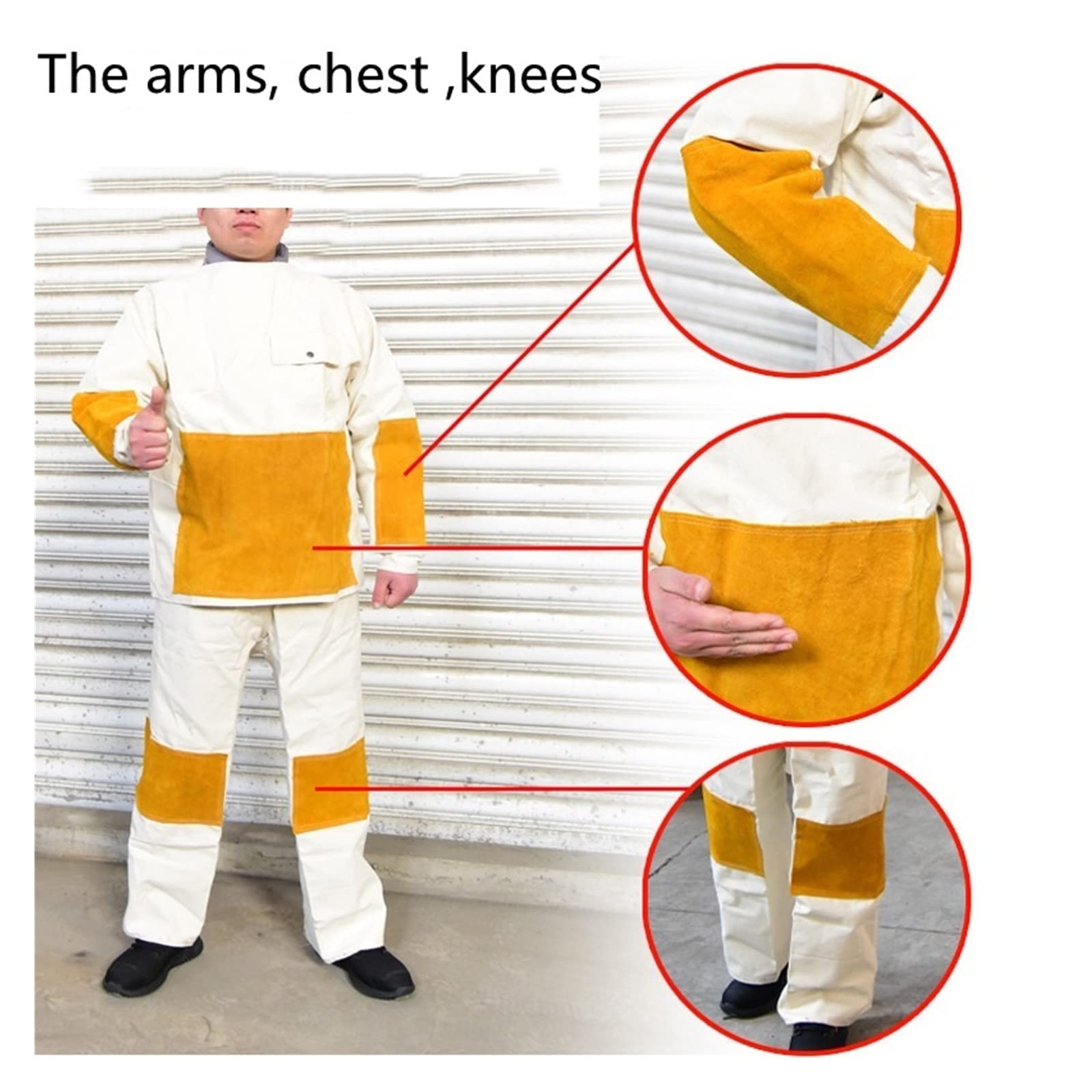 Artículos para soldadura Ropa soldadora de lona Traje de soldadura for hombres pantalones pantalones de trabajo ropa de trabajo protectora ropa de desgaste resistente a la prueba de calor resistente