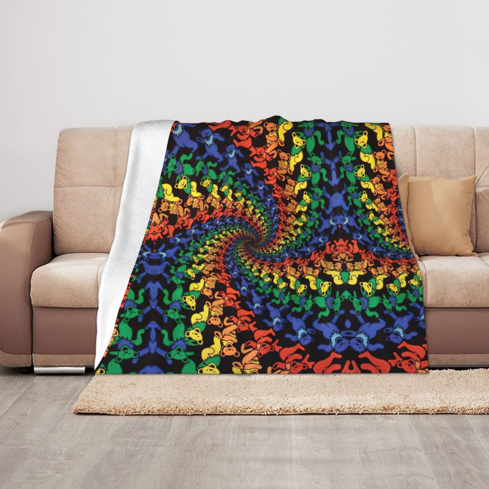 Couverture chaude et douce imprimé tie-dye pour vos soirées cocooning