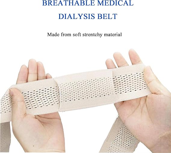Peritoneal Dialysis Belt, PD Belts Dialysis for Men Women, Feeding Tube Belt, PD Catheter Belt, G Tube Holder Belt, Peritoneal Dialysis Catheter Accessory for Stomach Feeding Peg J Tube (S, Beige)
