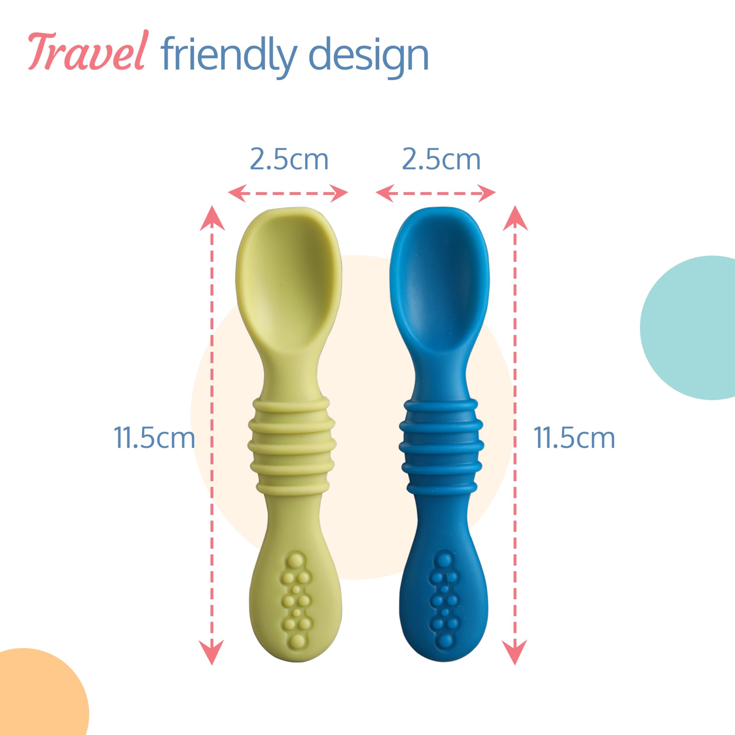 LuvLap Silicon Spoons for Baby Feeding& Baby Led WeaningSet of 2, Feeding & trainingspoons, Gum Friendly, BPA Free 4