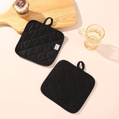 Miniatura 7 de 4 guantes de silicona para horno y soportes para ollas, resistentes al calor hasta 500 F, textura antideslizante, silicona transparente, esencial